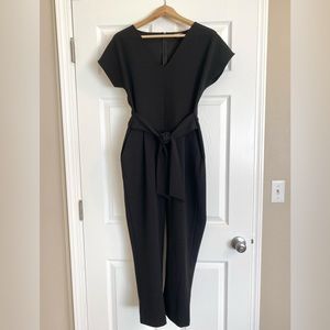 Express Small Petite Black Tie Waist Jumpsuit